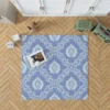 Blue Damask Texture Rug