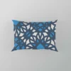 Blue Ethnic Artwork On White Pillow Case