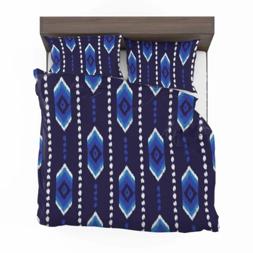 Blue Ethnic Ikat Art Bedding Set 2