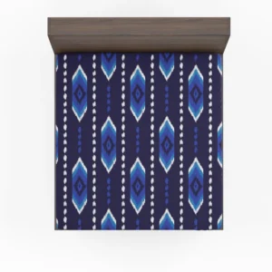 Blue Ethnic Ikat Art Fitted Sheet