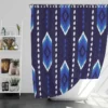 Blue Ethnic Ikat Art Shower Curtain