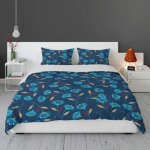 Blue Floral Design Bedding Set 1