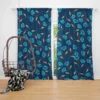 Blue Floral Design Curtain