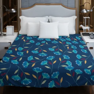 Blue Floral Design Duvet Cover