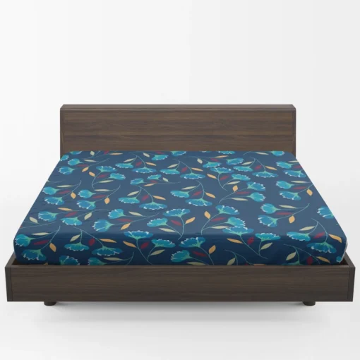 Blue Floral Design Fitted Sheet 1