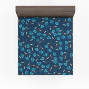 Blue Floral Design Fitted Sheet