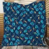 Blue Floral Design Quilt Blanket