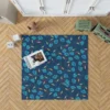 Blue Floral Design Rug