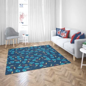 Blue Floral Design Rug 2