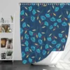 Blue Floral Design Shower Curtain