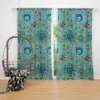 Blue Floral Ethnic Pattern Curtain