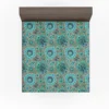 Blue Floral Ethnic Pattern Fitted Sheet