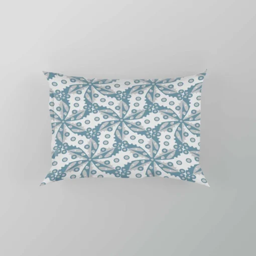 Blue Floral Leaf Toile Pillow Case