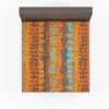 Blue Floral Pattern In Orange Fitted Sheet