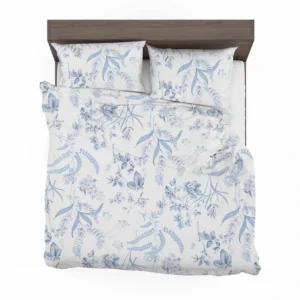 Blue Floreana Toile Pattern Bedding Set 2