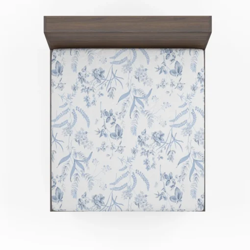 Blue Floreana Toile Pattern Fitted Sheet