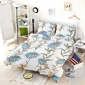 Blue Flower Seamless Pattern Bedding Set