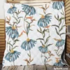 Blue Flower Seamless Pattern Quilt Blanket