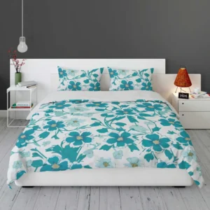 Blue Flowers Spring Pattern Bedding Set 1