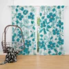 Blue Flowers Spring Pattern Curtain