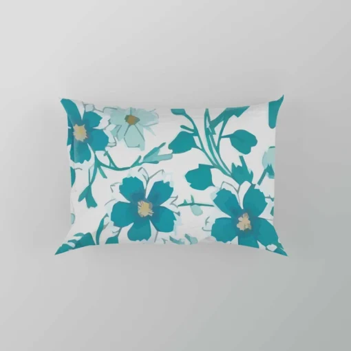 Blue Flowers Spring Pattern Pillow Case