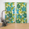 Blue Flowers Yellow Small Flowers Spring Pattern Curtain