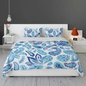 Blue Fresh Indian Pattern Paisley Bedding Set 1