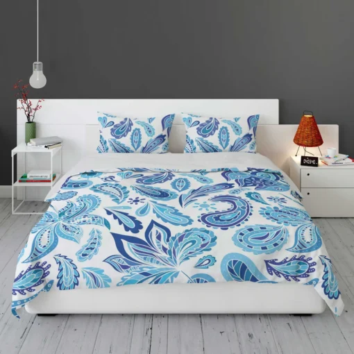 Blue Fresh Indian Pattern Paisley Bedding Set 1