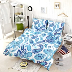 Blue Fresh Indian Pattern Paisley Bedding Set