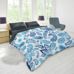 Blue Fresh Indian Pattern Paisley Duvet Cover 1