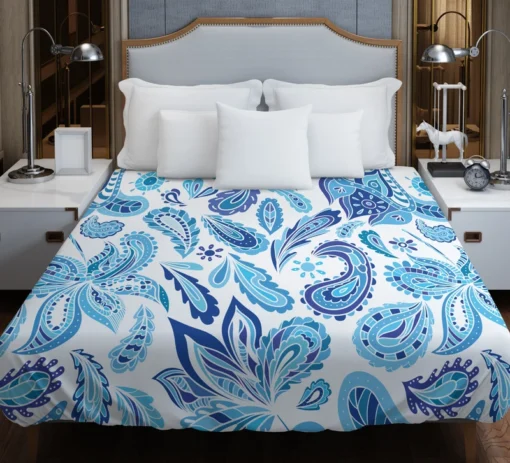 Blue Fresh Indian Pattern Paisley Duvet Cover