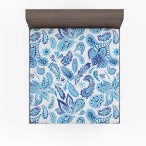 Blue Fresh Indian Pattern Paisley Fitted Sheet