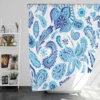 Blue Fresh Indian Pattern Paisley Shower Curtain