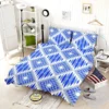 Blue Geometric Ikat Pattern Bedding Set