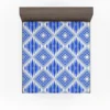 Blue Geometric Ikat Pattern Fitted Sheet