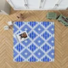 Blue Geometric Ikat Pattern Rug