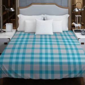 Blue Gingham Tartan Plaid Checkered Duvet Cover