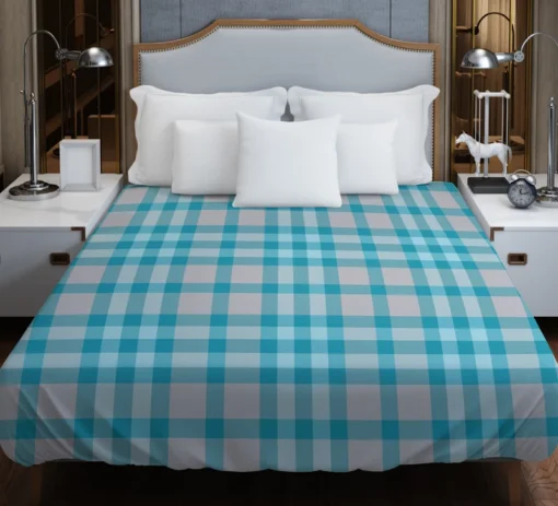 Blue Gingham Tartan Plaid Checkered Duvet Cover