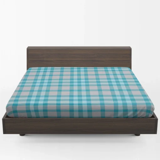 Blue Gingham Tartan Plaid Checkered Fitted Sheet 1