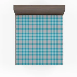 Blue Gingham Tartan Plaid Checkered Fitted Sheet