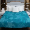 Blue Glowing Starfish Duvet Cover