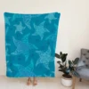 Blue Glowing Starfish Fleece Blanket