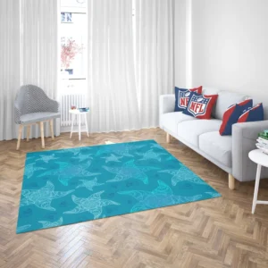 Blue Glowing Starfish Rug 2