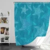 Blue Glowing Starfish Shower Curtain