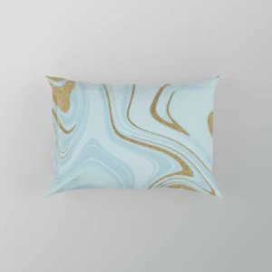 Blue Gold Liquid Marble Pillow Case