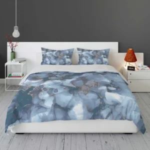 Blue Gold Luxury Marble Ink Bedding Set 1