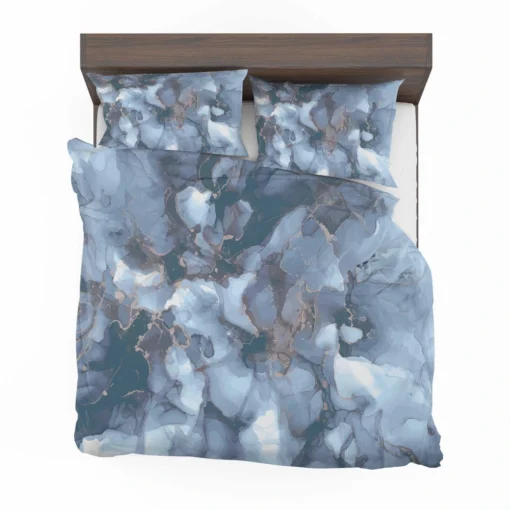 Blue Gold Luxury Marble Ink Bedding Set 2