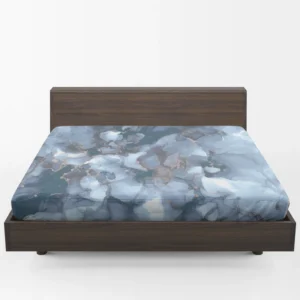 Blue Gold Luxury Marble Ink Fitted Sheet 1