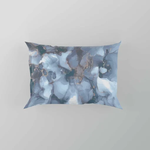 Blue Gold Luxury Marble Ink Pillow Case