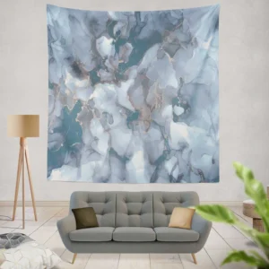 Blue Gold Luxury Marble Ink Wall Tapestry